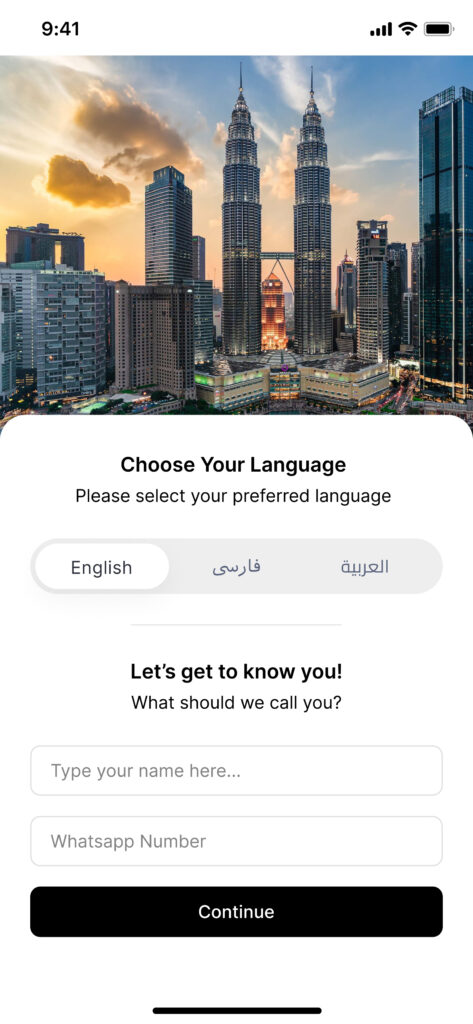 Toranj app screen