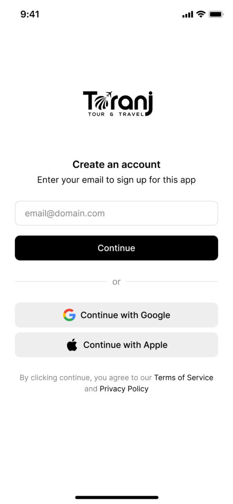 Toranj app screen