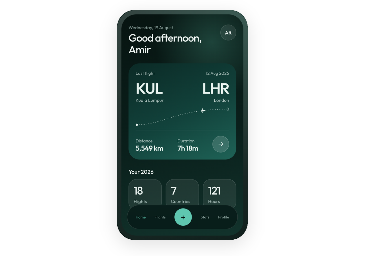 AIROPASS flight log app